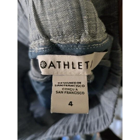Athleta Women's Cabo Chambray Linen Jogger Pant Size 4 Blue - Picture 9 of 11
